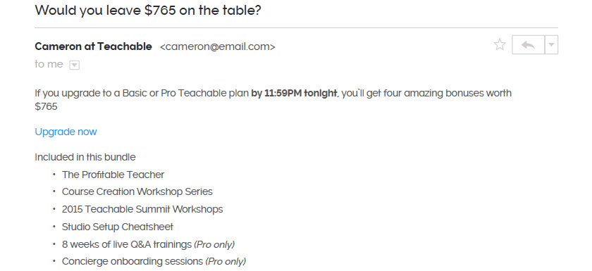 Example of an email with a catchy subject line