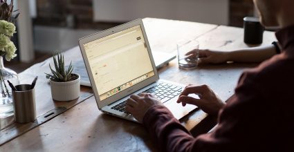 A Person working at a laptop