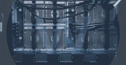 The back of a data server