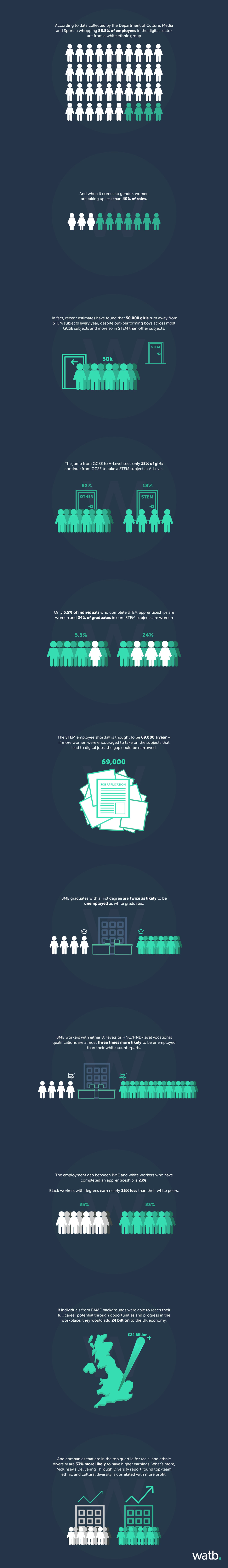 Graphical representation of Diversity in the Digital Industry 