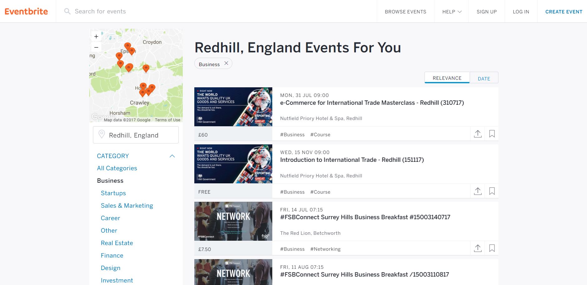 eventbrite screenshot