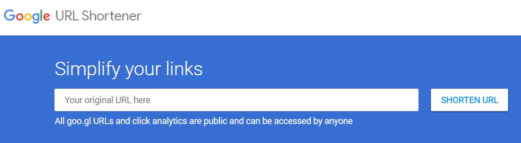 Google URL Shortener showing how to simplify your links