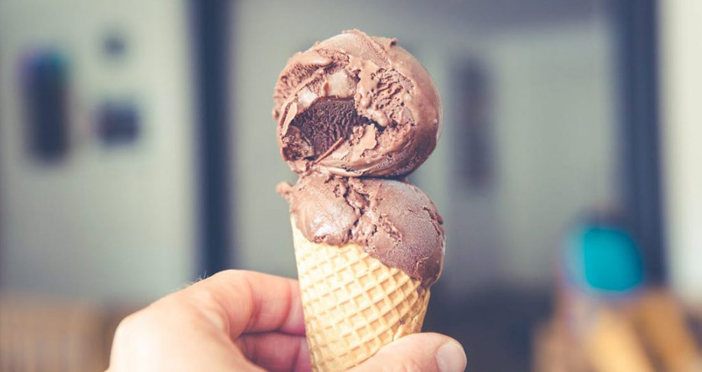 Ice Cream cone with two scoops 