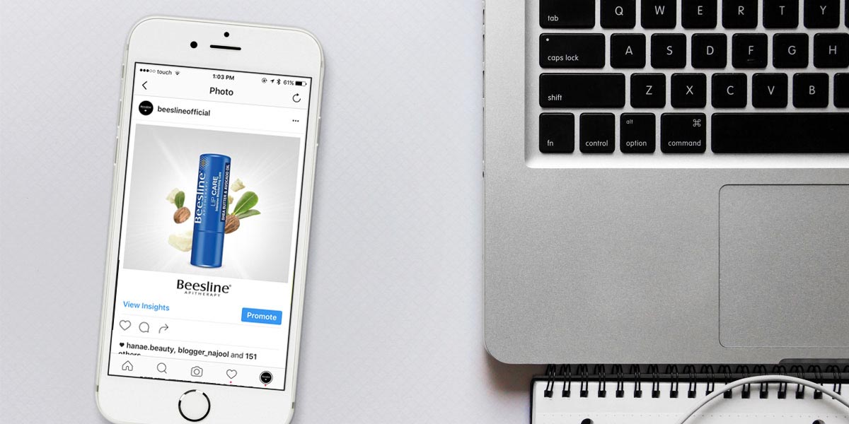 Example of the Instagram Promote button