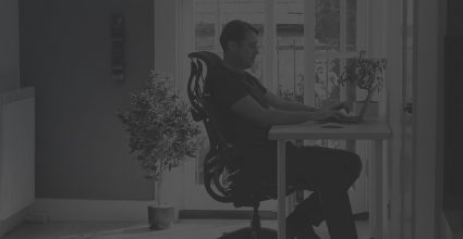 One of the founders working on a lap top