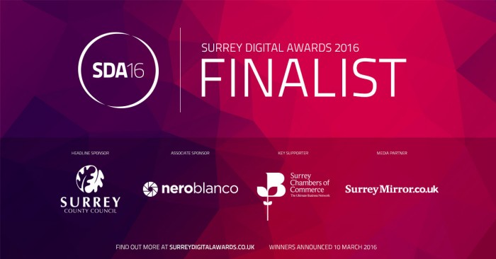 SDA16 Finalist certificate