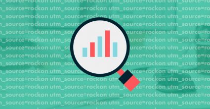 A graphic magnifying glass showing stats 